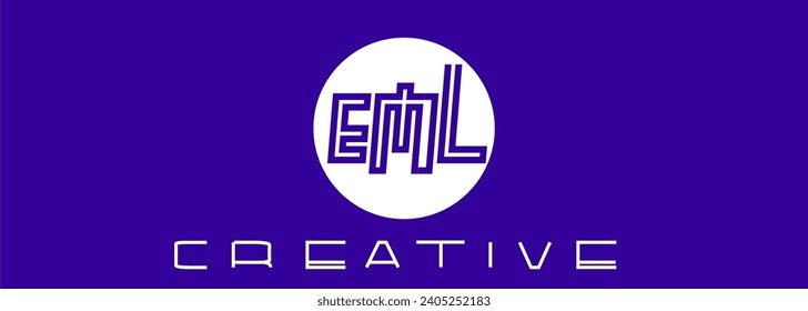 EmL logo 3 letters identity alphabet abstract outline icon vector template