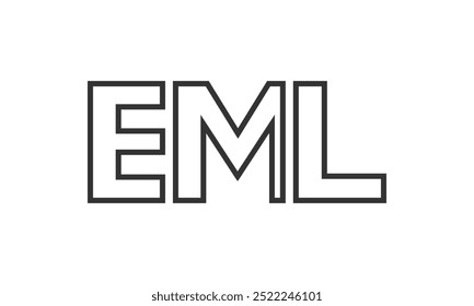 EML logo design template with strong and modern bold text. Initial based vector logotype featuring simple and minimal typography. Trendy company identity ideal for businesses brand presence.