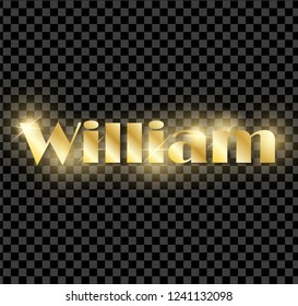 Emma. Golden shining name isolated on transparent background. Happy birthday and Angel Day concept. Vector illustration