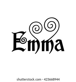 Emma. Stock Vector Illustration Typographic print poster design. T shirt hand lettered calligraphic design