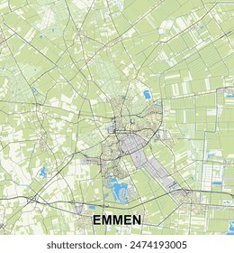 Emmen, Netherlands Poster map art
