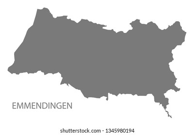 Emmendingen county map of Baden Wuerttemberg Germany