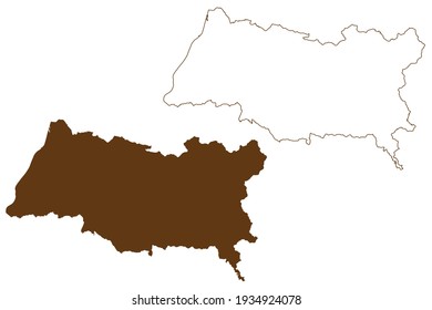 Emmendingen district (Federal Republic of Germany, rural district, Baden-Wurttemberg State) map vector illustration, scribble sketch Emmendingen map