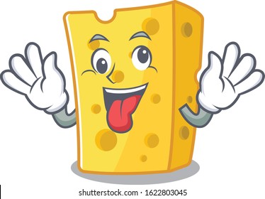 Emmental cheese Cartoon character style with a crazy face