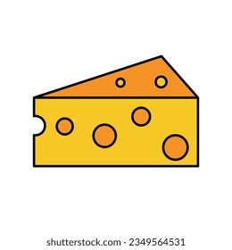 Icono de queso emmental. Queso suizo. Vector.