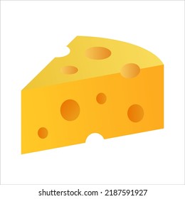 Icono de queso suizo emmental Vector plano Ilustración para aplicaciones y sitios web de comida