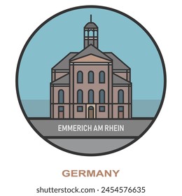 Emmerich am Rhein. Cities and towns in Germany. Flat landmark