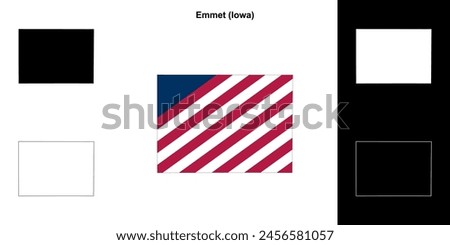 Emmet County (Iowa) outline map set