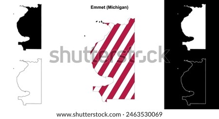 Emmet County (Michigan) outline map set