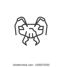 Emmet head line icon. linear style sign for mobile concept and web design.  