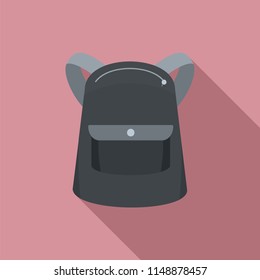 Emmo backpack icon. Flat illustration of emmo backpack vector icon for web design