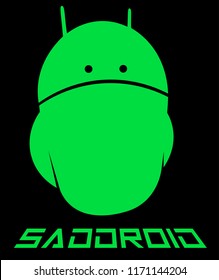 emo android, sad android minimalism creative logo