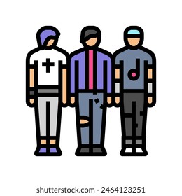 emo band color icon vector. emo band sign. isolated symbol illustration