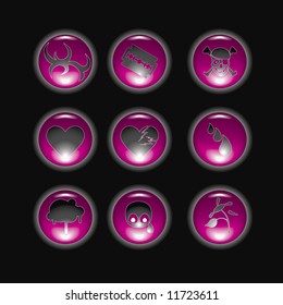 Emo buttons different symbols