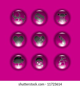 Emo buttons different symbols