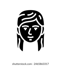 emo female avatar glyph icon vector. emo female avatar sign. isolated symbol illustration