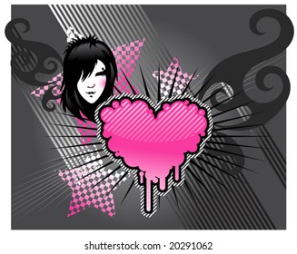  emo girl and heart, see also images ID: 20020564, 20291065