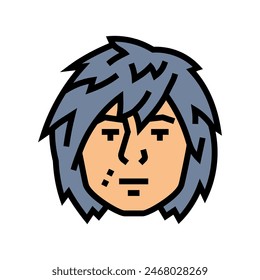 emo male avatar color icon vector. emo male avatar sign. isolated symbol illustration