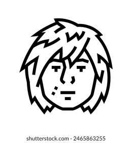 emo male avatar line icon vector. emo male avatar sign. isolated contour symbol black illustration