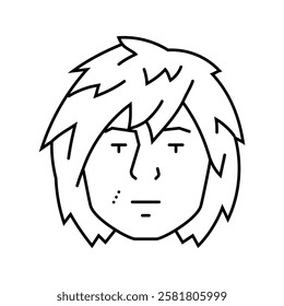 emo male avatar line icon vector. emo male avatar sign. isolated contour symbol black illustration