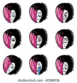Emo model sheet (faces)