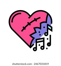 emo music color icon vector. emo music sign. isolated symbol illustration