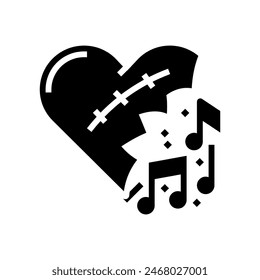 emo music glyph icon vector. emo music sign. isolated symbol illustration