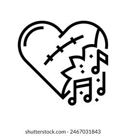 emo music line icon vector. emo music sign. isolated contour symbol black illustration