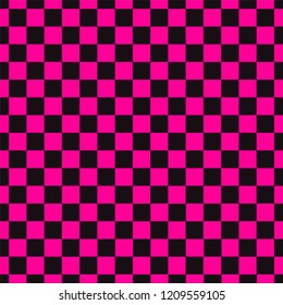 Emo subculture background. Black and bright pink cage plaid. Vector illustration seamless pattern