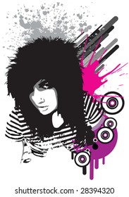Emo-girl for T-shirt