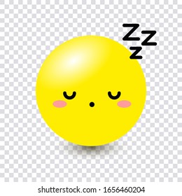 Emoji 3D.Funny design kawaii of Emoticons. Isolated vector illustration on transparent background.