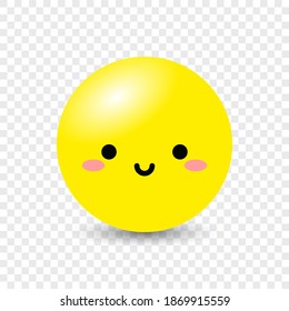 Emoji 3D.Funny design kawaii of Emoticons. Isolated vector illustration on transparent background.