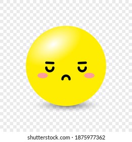 Emoji 3D.Funny design kawaii of Emoticons. Isolated vector illustration on transparent background.