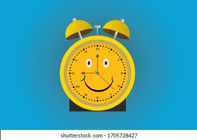 Emoji  alarm clock yellow smile