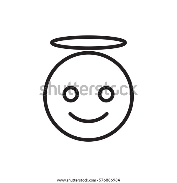 Emoji Angel Icon Illustration Isolated Vector Stock Vector (Royalty ...