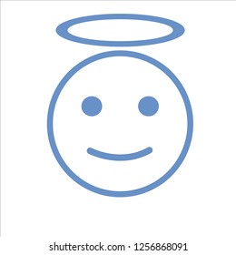 emoji angel,innicent emoticon in blue color