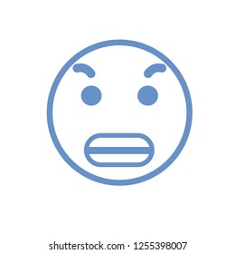 emoji angry in blue color.vector icon