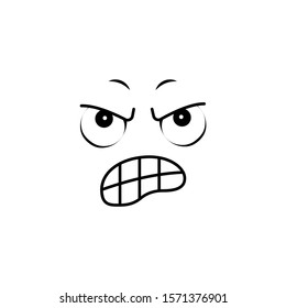 Emoji, angry icon. Simple line, outline vector of cartoon face icons for ui and ux, website or mobile application