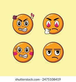 Emoji Angry Retro Style Illustration