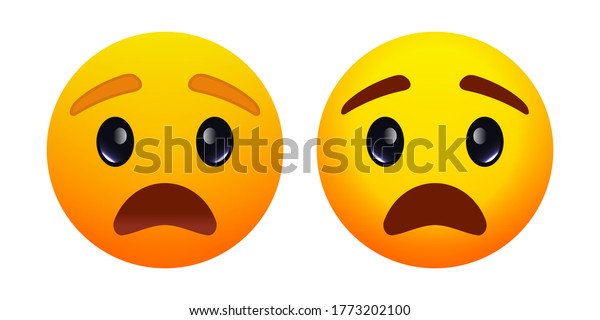 Emoji Anguished Face Emoji Sad Emoticon Stock Vector Royalty Free