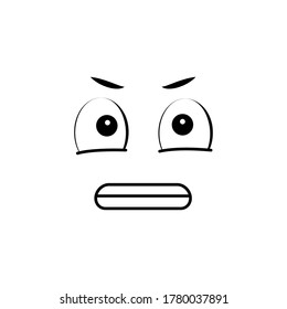 Emoji, anxious icon. Simple line, outline illustration of cartoon face icons for ui and ux, website or mobile application