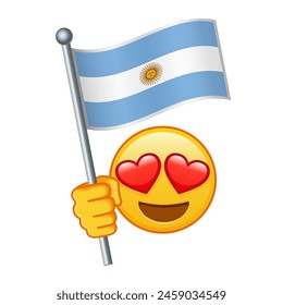 Emoji with Argentina flag Large size of yellow emoji smile