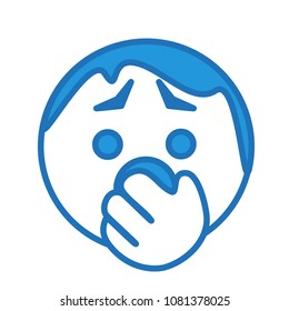 emoji with astonished character that worked hard that is yawning & covering his mouth with left hand because he is tired and wishes to go to sleep to bed or simply bored & has nothing to do, eps 10