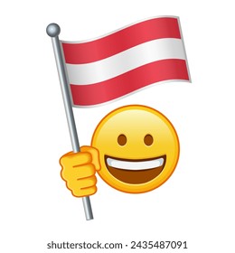 Emoji with Austria flag Large size of yellow emoji smile