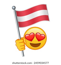 Emoji with Austria flag Large size of yellow emoji smile