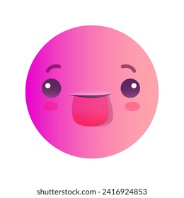 Emoji avatar in colorful style. This artwork features an adorable avatar of pink emoji, showcasing a collection of funny and expressive emotions. Vector illustration.