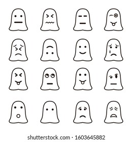 Emoji Avatar Face Vector Line Icon Set. Contains such Icons as Winking Face with Tongue, Confounded Face , 
Persevering Face and more. Expanded Stroke