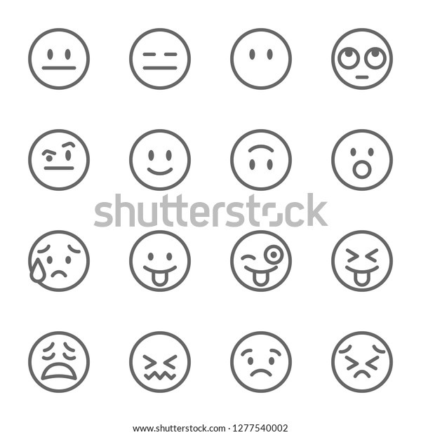 Emoji Avatar Face Vector Line Icon Stock Vector (Royalty Free) 1277540002