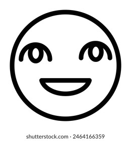 emoji Baby Smile Vector Line Icon Design