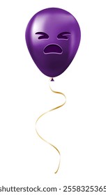 Emoji balloon with angry face Purple emoji smile